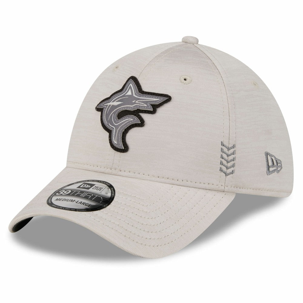 Miami Marlins 2024 Clubhouse 39THIRTY Flex Hat Cream | New Era