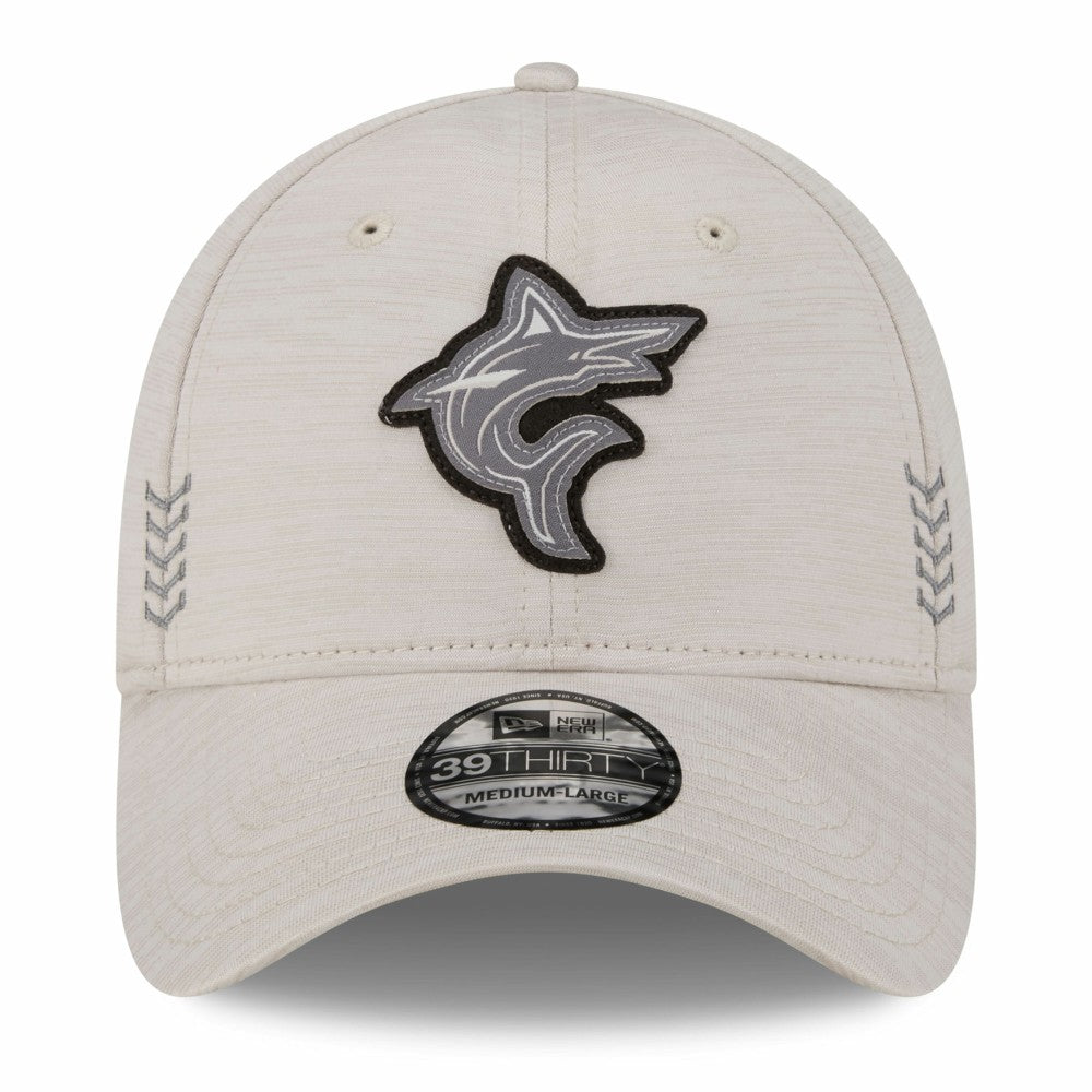 Miami Marlins 2024 Clubhouse 39THIRTY Flex Hat Cream | New Era