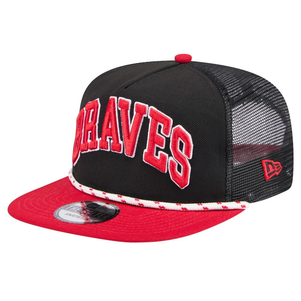 Atlanta Braves Throwback Meshback Golfer Hat Black | New Era