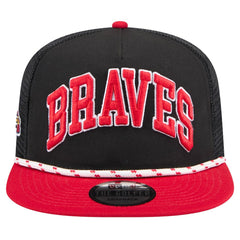 Atlanta Braves Throwback Meshback Golfer Hat Black | New Era
