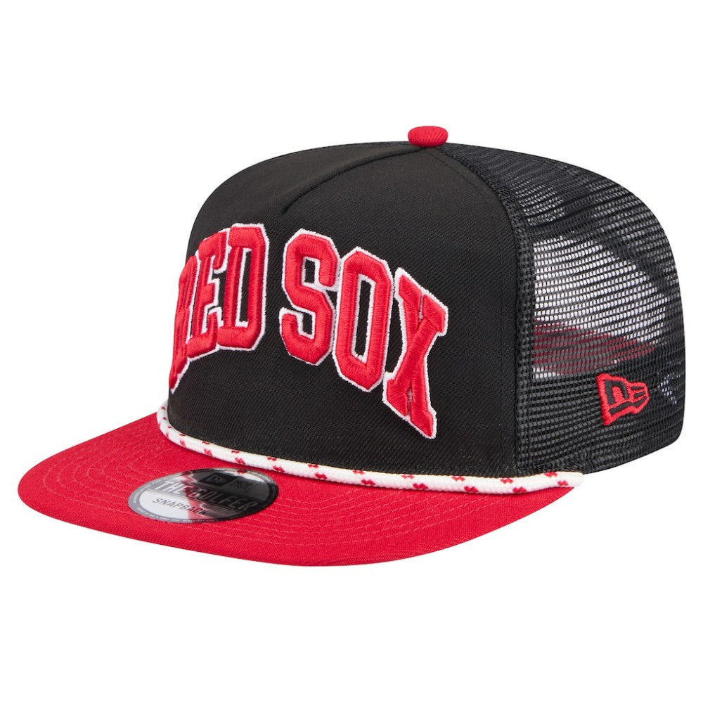 Boston Red Sox Throwback Meshback Golfer Hat Black | New Era