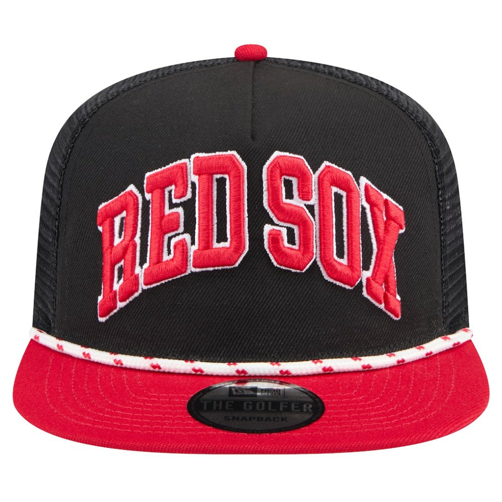 Boston Red Sox Throwback Meshback Golfer Hat Black | New Era