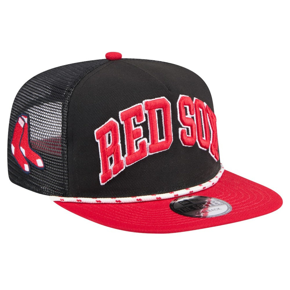 Boston Red Sox Throwback Meshback Golfer Hat Black | New Era