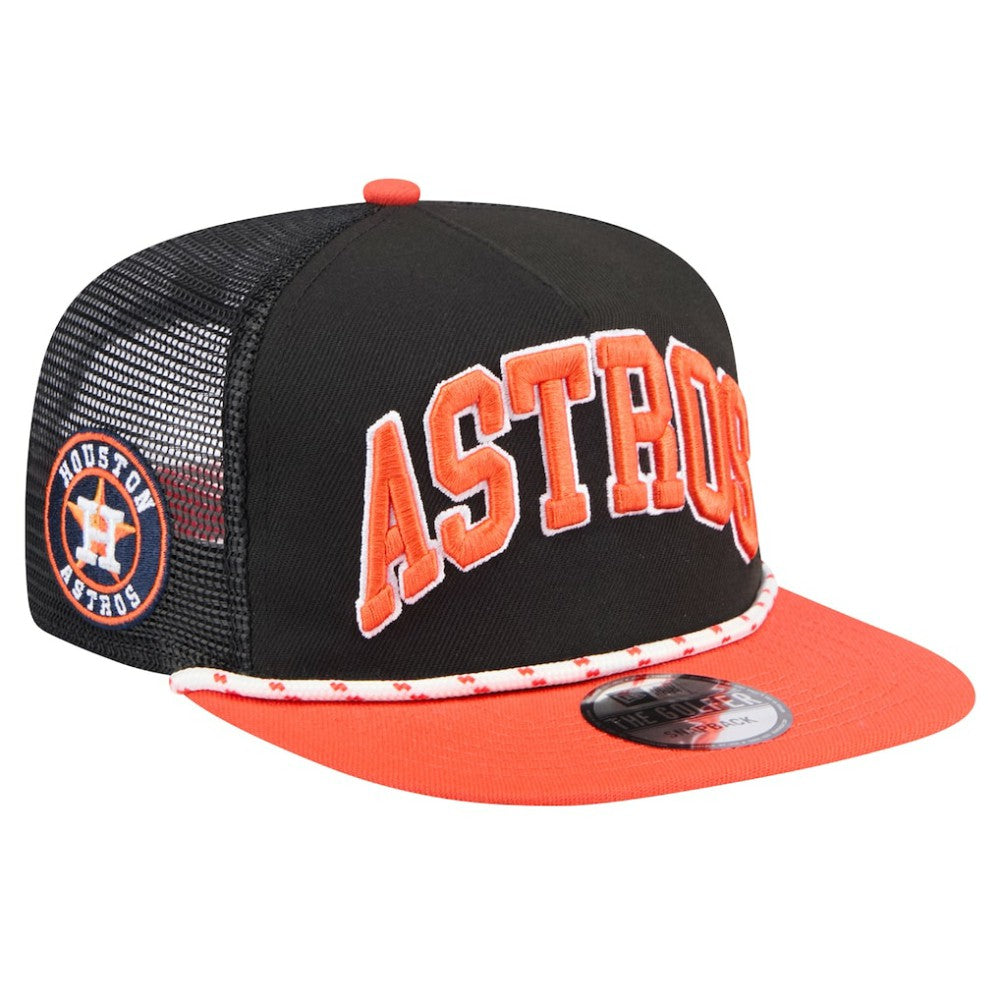 Houston Astros Throwback Meshback Golfer Hat Black | New Era