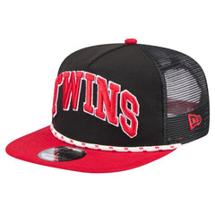 Minnesota Twins Throwback Meshback Golfer Hat Black | New Era