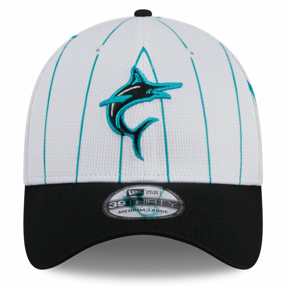Miami Marlins 2025 Batting Practice 39THIRTY Flex Hat White | New Era