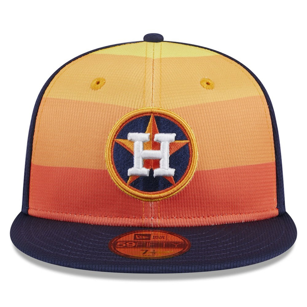 Houston Astros 2025 Batting Practice 59FIFTY Fitted Hat Orange | New Era