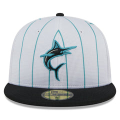 Miami Marlins 2025 Batting Practice 59FIFTY Fitted Hat White | New Era