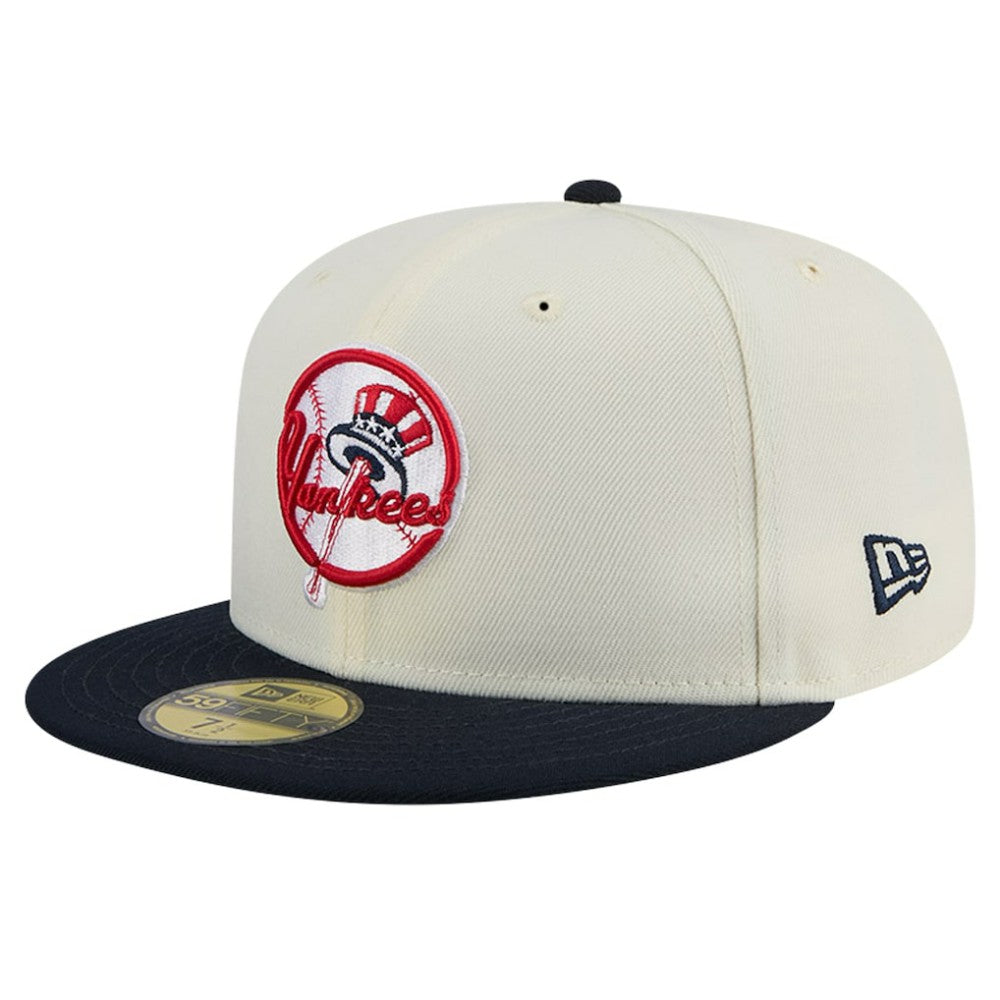 New York Yankees Top Hat Chrome 59FIFTY Fitted Hat Cream | New Era
