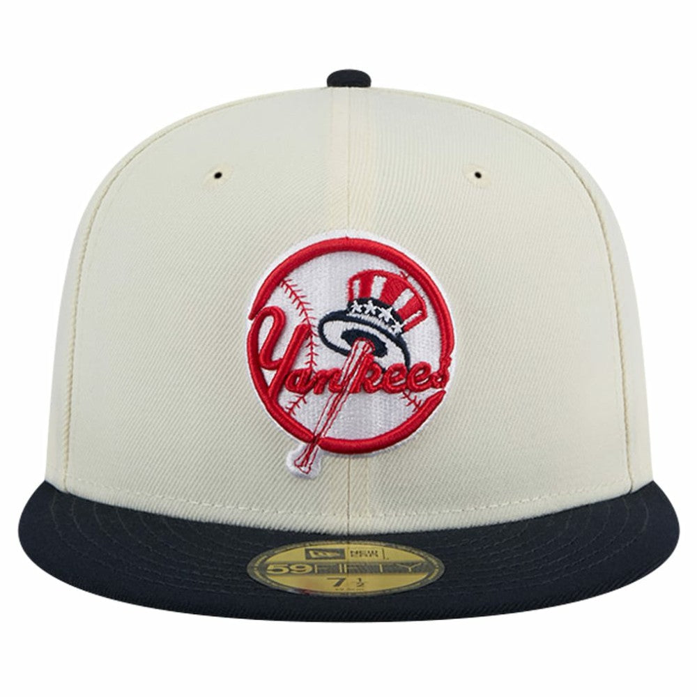 New York Yankees Top Hat Chrome 59FIFTY Fitted Hat Cream | New Era