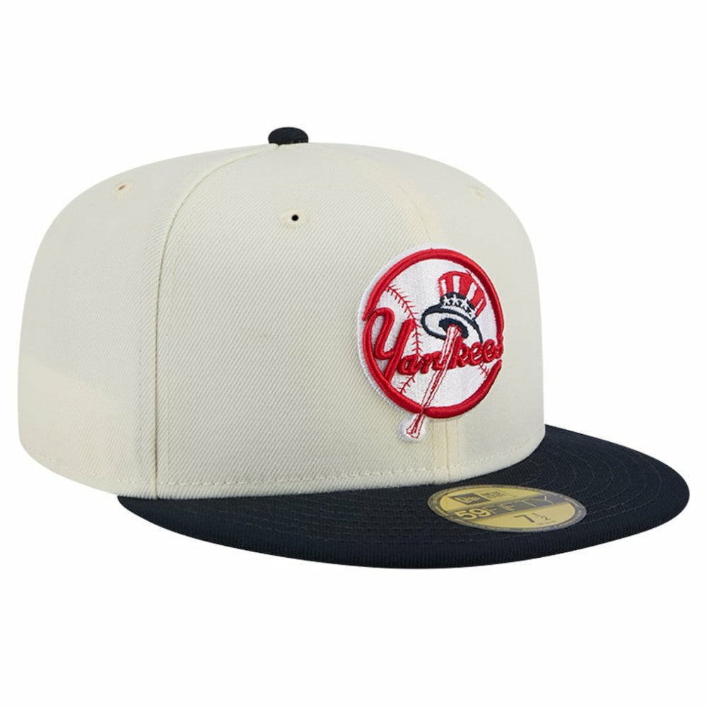 New York Yankees Top Hat Chrome 59FIFTY Fitted Hat Cream | New Era