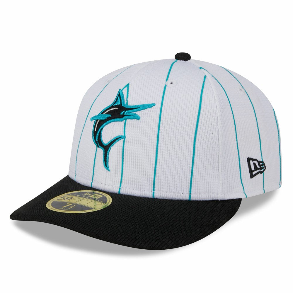 Miami Marlins 2025 Batting Practice Low Profile 59FIFTY Fitted Hat White | New Era