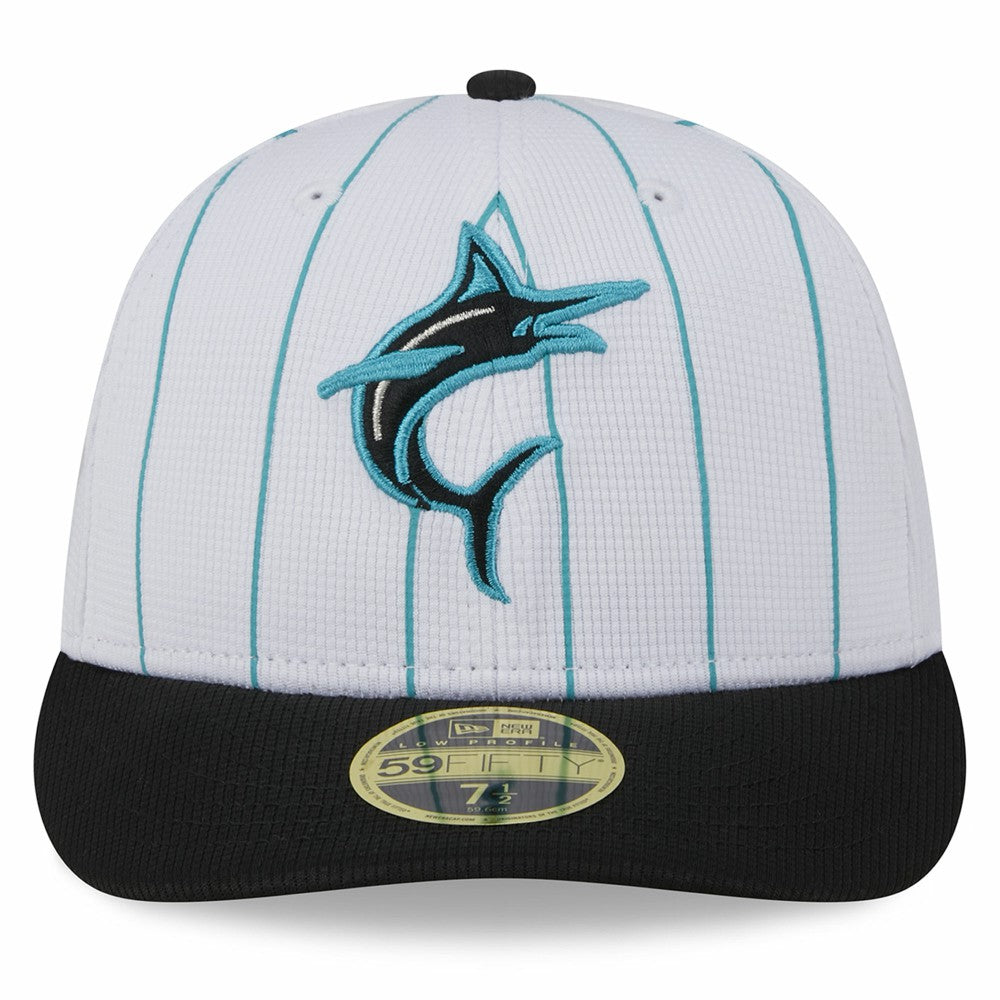Miami Marlins 2025 Batting Practice Low Profile 59FIFTY Fitted Hat White | New Era