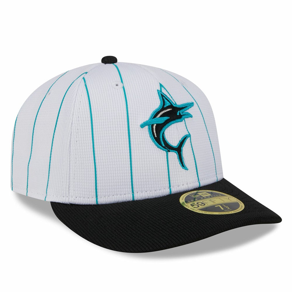 Miami Marlins 2025 Batting Practice Low Profile 59FIFTY Fitted Hat White | New Era