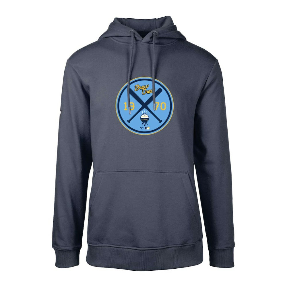 Milwaukee Brewers Levelwear City Connect Podium Strike Pullover Hoodie Navy