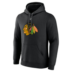 Connor Bedard Chicago Blackhawks Fanatics Authentic Stack Name & Number Tri-Blend Pullover Hoodie Black