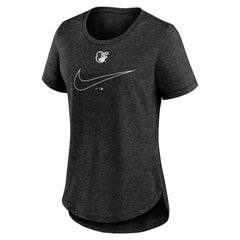 Baltimore Orioles Women's Big Swoosh Tri-Blend Scoop Neck T-Shirt Charcoal | Nike