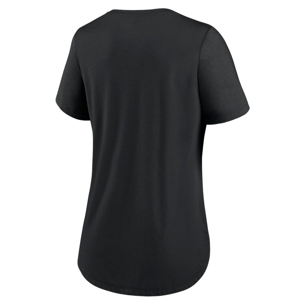 Tampa Bay Rays Women's Big Swoosh Tri-Blend Scoop Neck T-Shirt Black | Nike