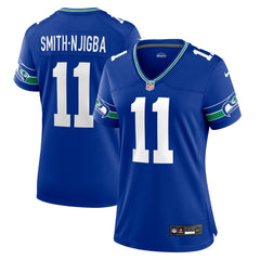 Jaxon Smith-Njigba Seattle Seahawks Women's Throwback Player Game Jersey - Royal