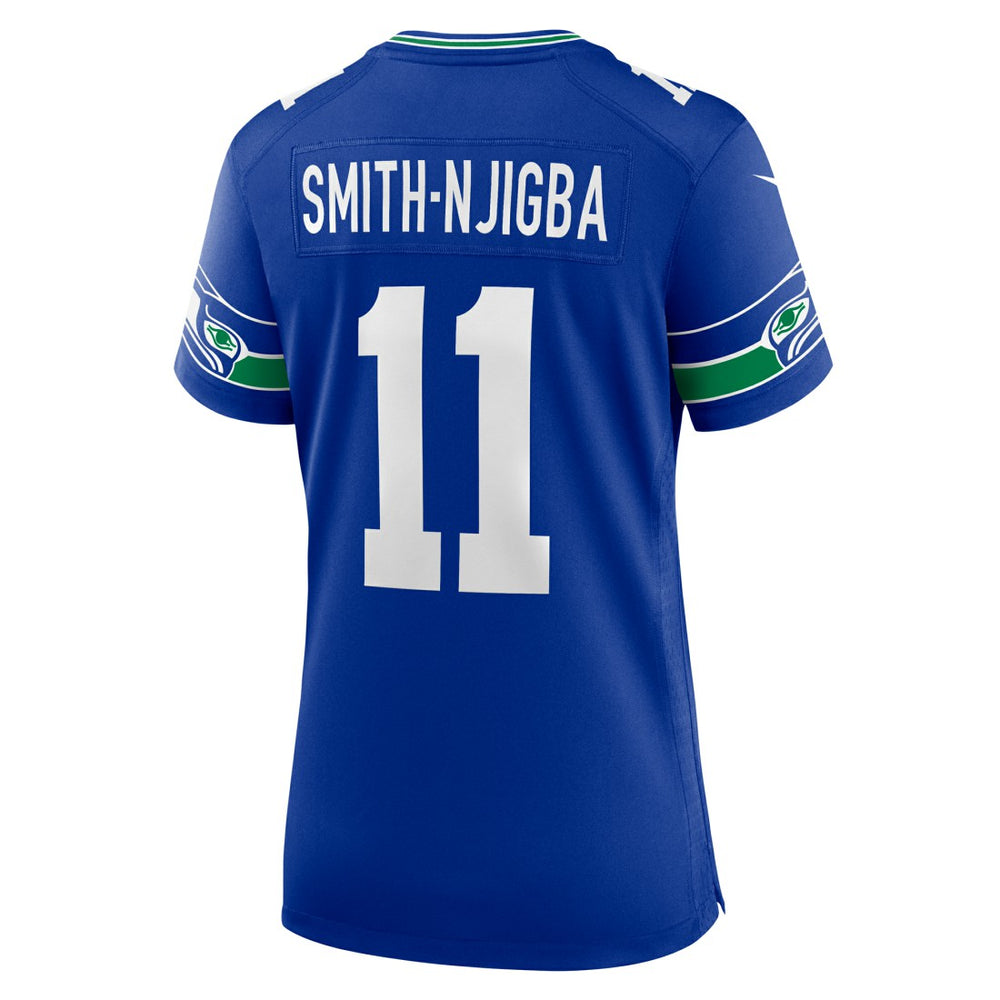 Jaxon Smith-Njigba Seattle Seahawks Women's Throwback Player Game Jersey - Royal