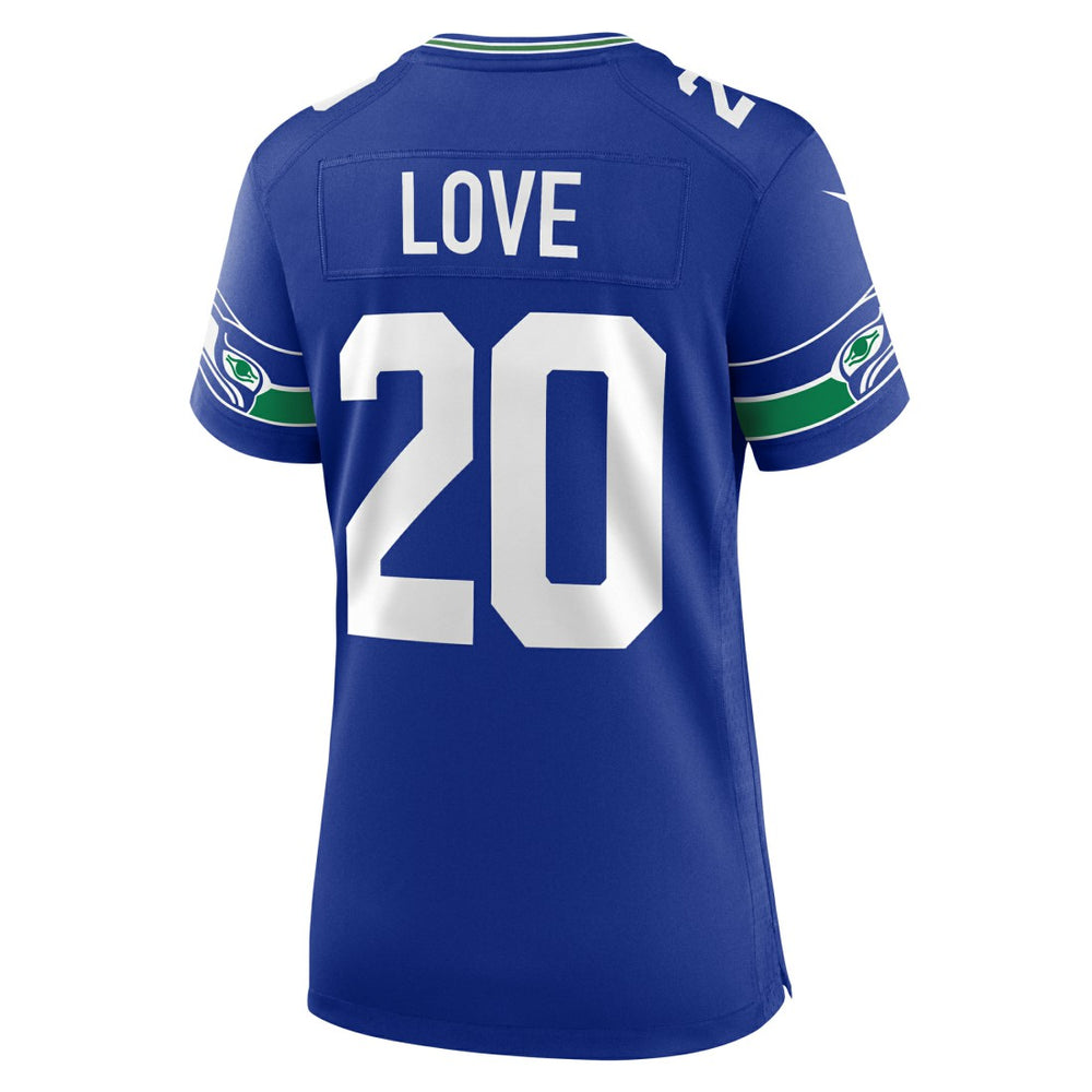Julian Love Seattle Seahawks Women's Throwback Player Game Jersey - Royal