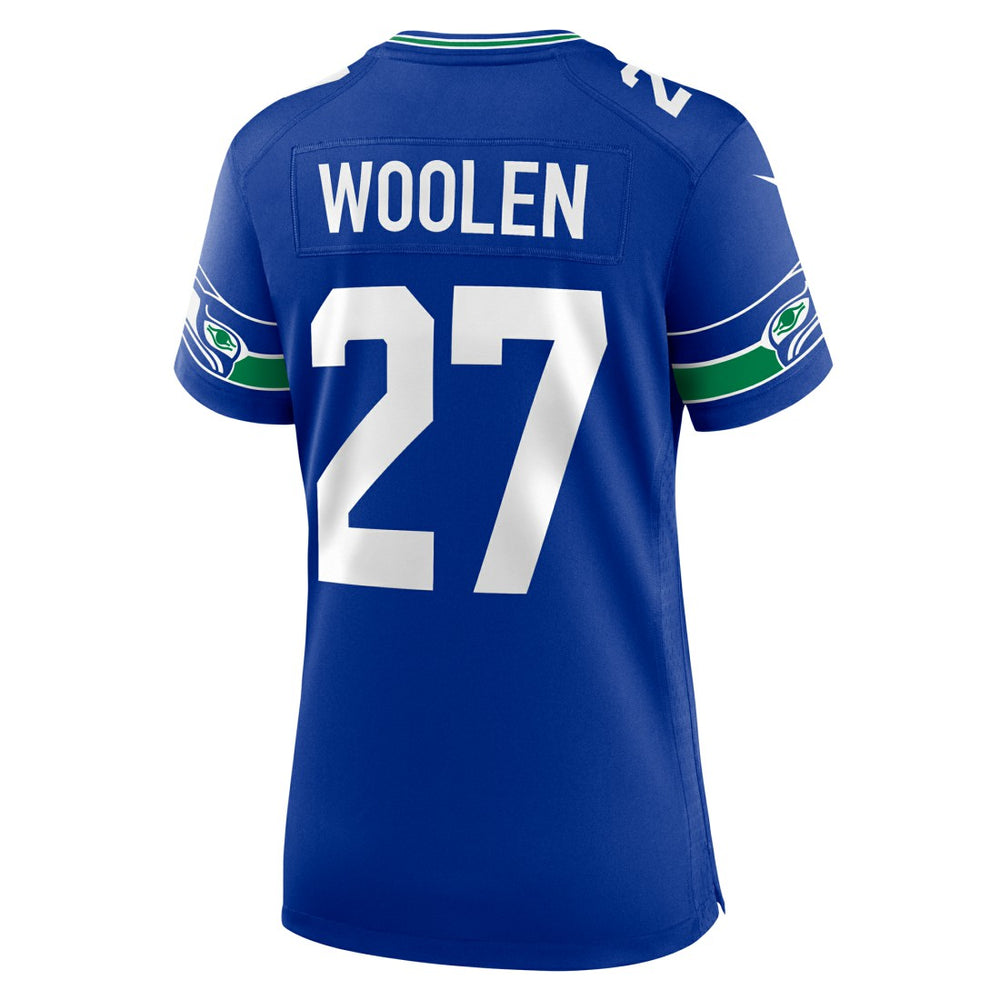 Tariq Woolen Seattle Seahawks Women's Throwback Player Game Jersey - Royal