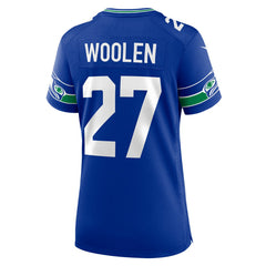 Tariq Woolen Seattle Seahawks Women's Throwback Player Game Jersey - Royal