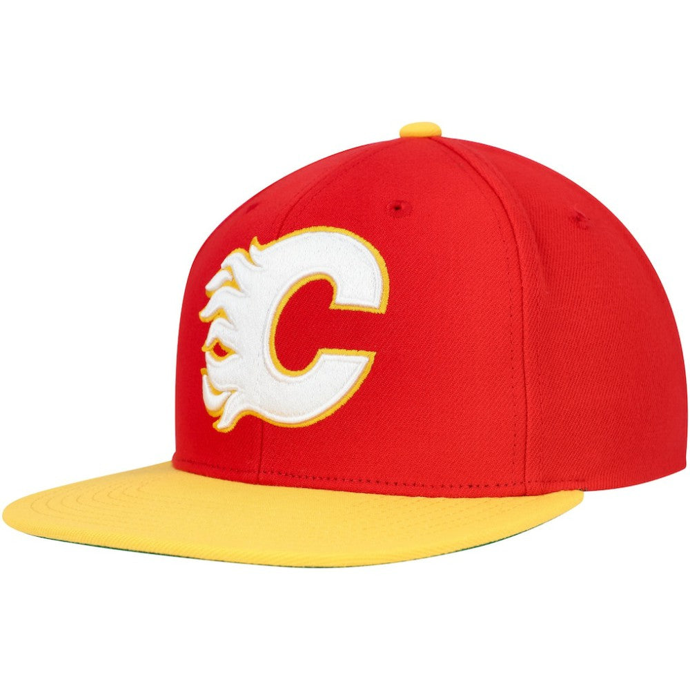 Calgary Flames Mitchell & Ness Core Team Ground 2.0 Snapback Hat Red