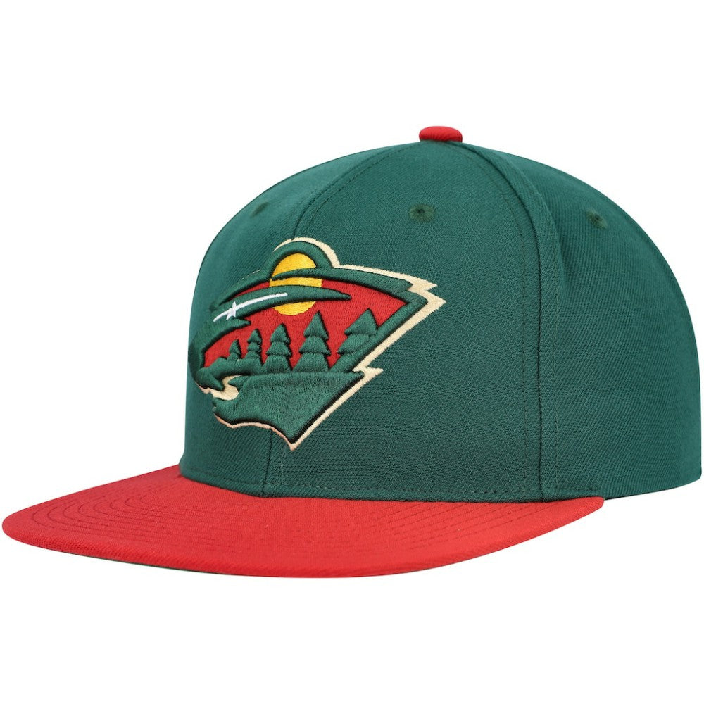 Minnesota Wild Mitchell & Ness Core Team Ground 2.0 Snapback Hat Green