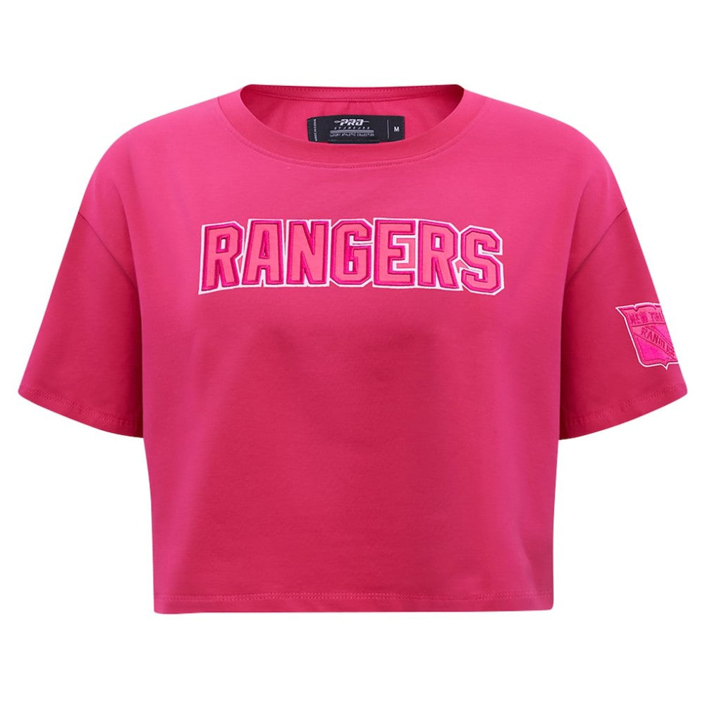 New York Rangers Pro Standard Women's Triple Pink Cropped Boxy T-Shirt