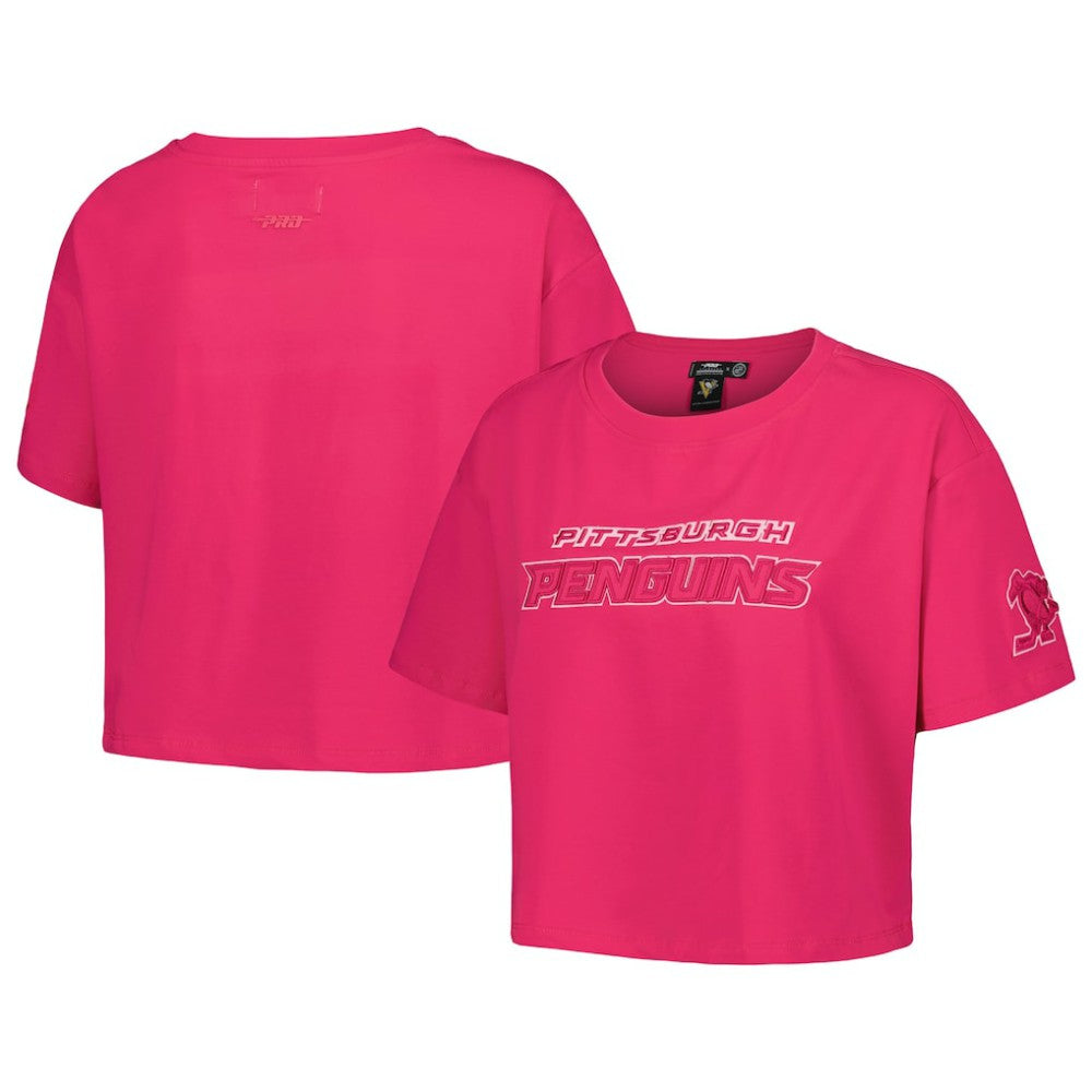 Pittsburgh Penguins Pro Standard Women's Triple Pink Cropped Boxy T-Shirt