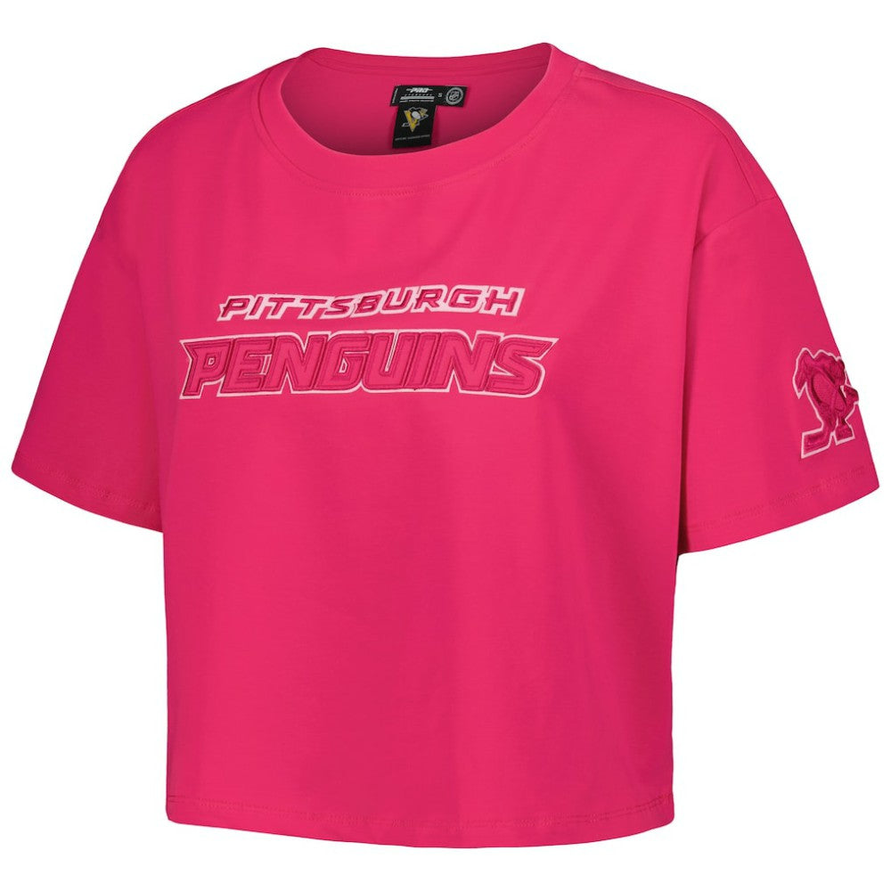 Pittsburgh Penguins Pro Standard Women's Triple Pink Cropped Boxy T-Shirt