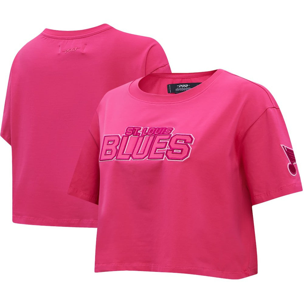 St. Louis Blues Pro Standard Women's Triple Pink Cropped Boxy T-Shirt