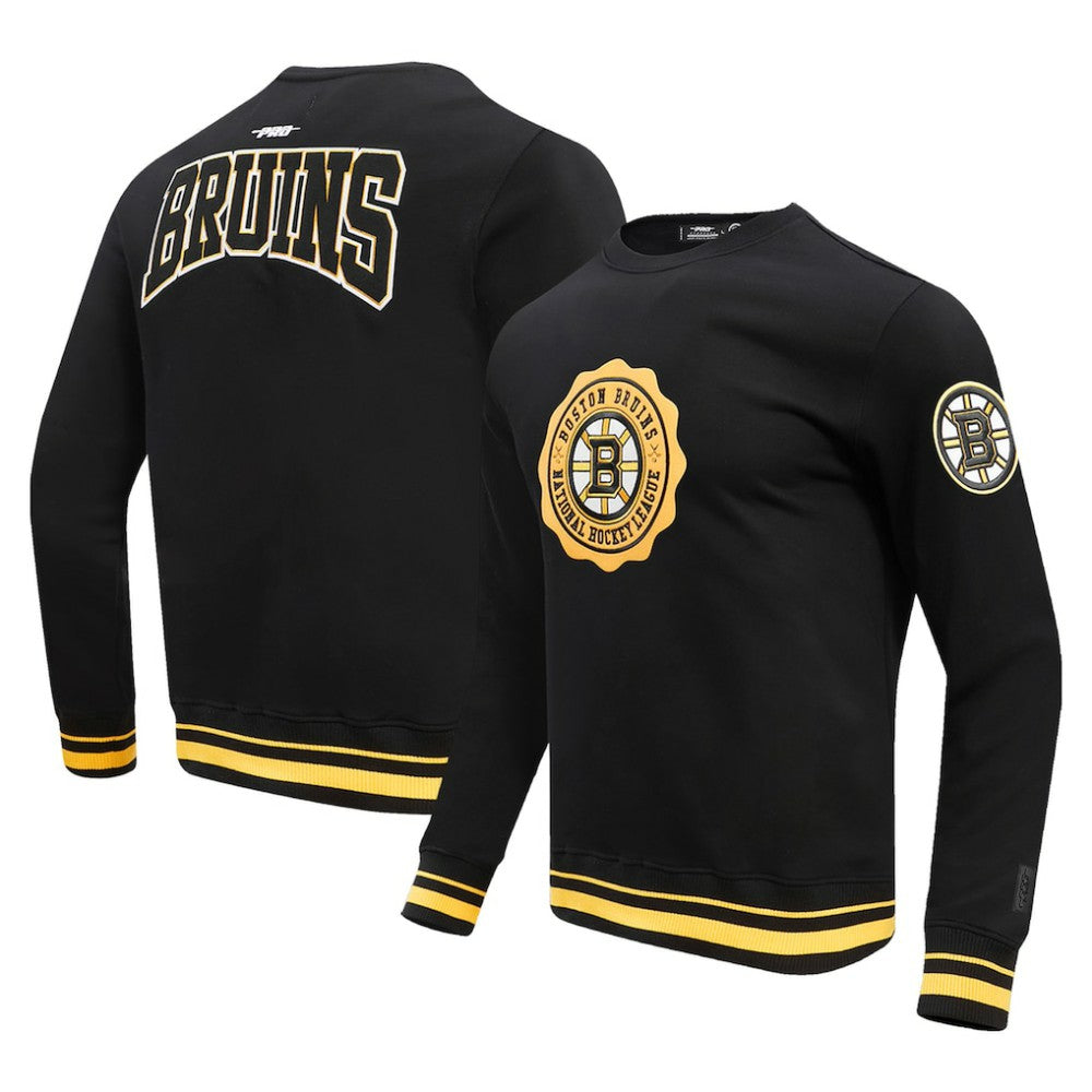Boston Bruins Pro Standard Crest Emblem Pullover Sweatshirt Black