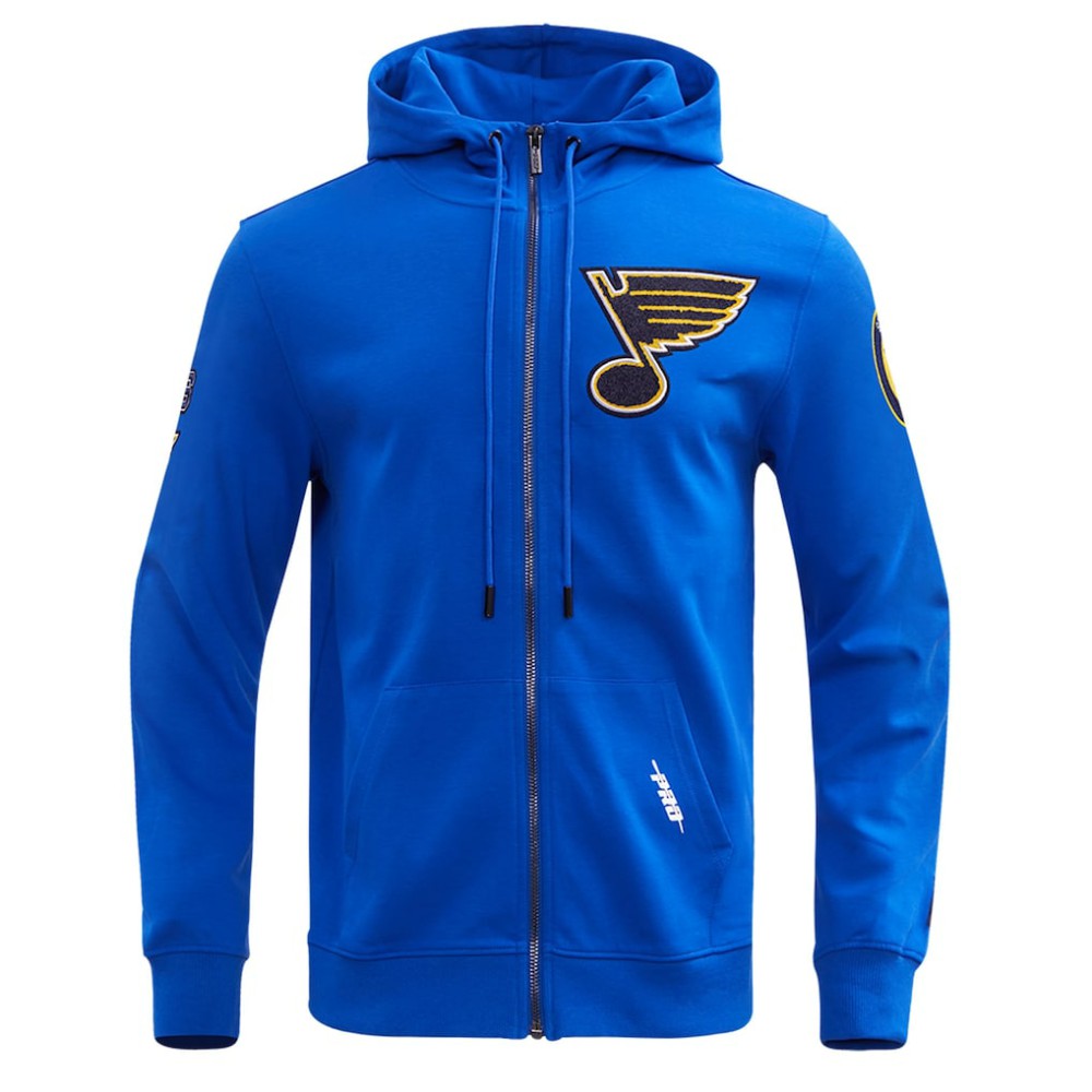 St. Louis Blues Pro Standard Classic Chenille Full-Zip Hoodie Jacket Blue