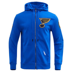 St. Louis Blues Pro Standard Classic Chenille Full-Zip Hoodie Jacket Blue