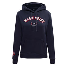 Washington Capitals Pro Standard Women's Classic Chenille Pullover Hoodie Navy