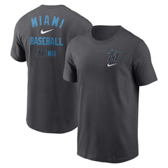 Miami Marlins Logo Sketch Bar T-Shirt Charcoal | Nike