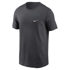 Miami Marlins Logo Sketch Bar T-Shirt Charcoal | Nike