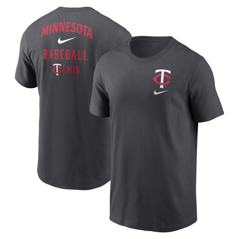 Minnesota Twins Logo Sketch Bar T-Shirt Charcoal | Nike