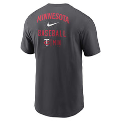 Minnesota Twins Logo Sketch Bar T-Shirt Charcoal | Nike