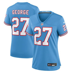 Eddie George Tennessee Titans Women's Oilers Throwback Retired Player Game Jersey - Light Blue