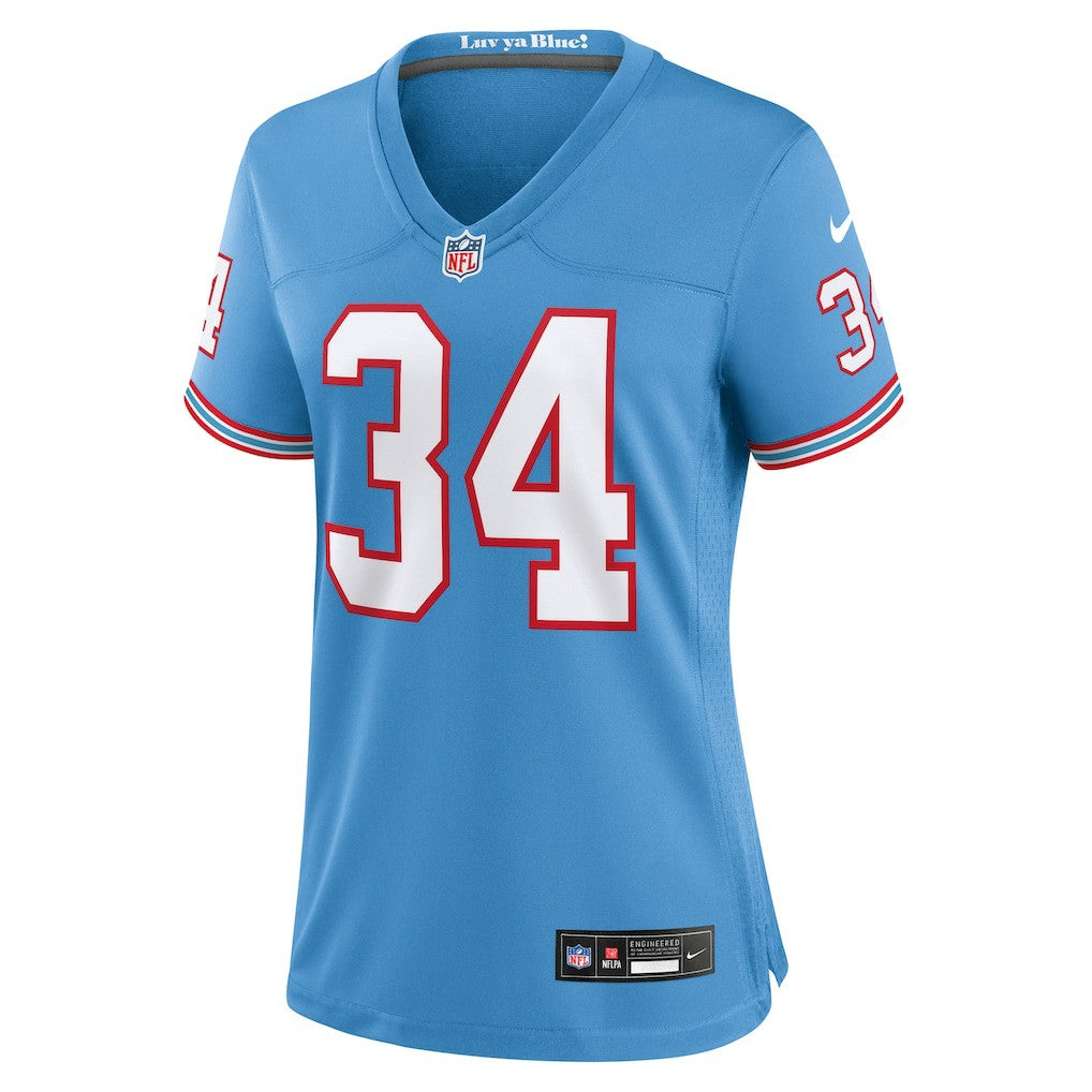 Earl Campbell Tennessee Titans Women's Oilers Throwback Retired Player Game Jersey - Light Blue