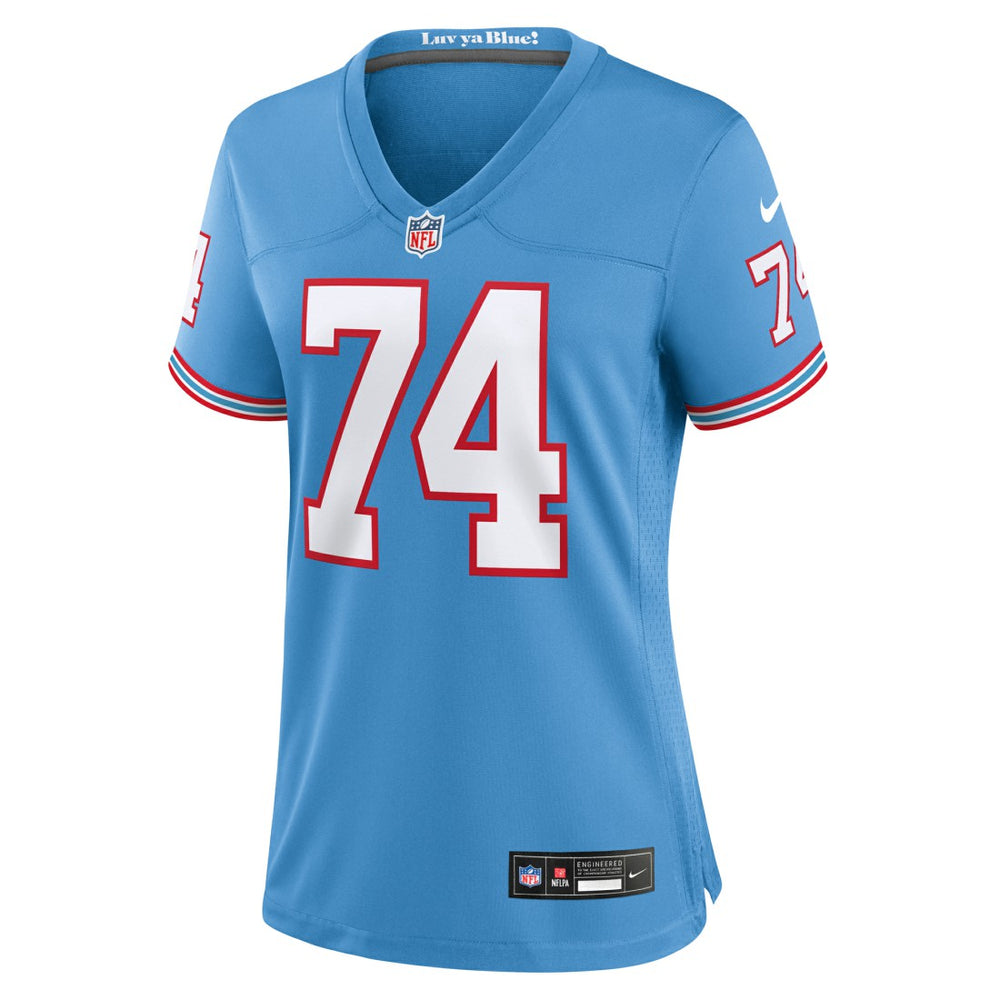 Bruce Matthews Tennessee Titans Women's Oilers Throwback Retired Player Game Jersey - Light Blue