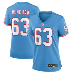 Mike Munchak Tennessee Titans Women's Oilers Throwback Retired Player Game Jersey - Light Blue