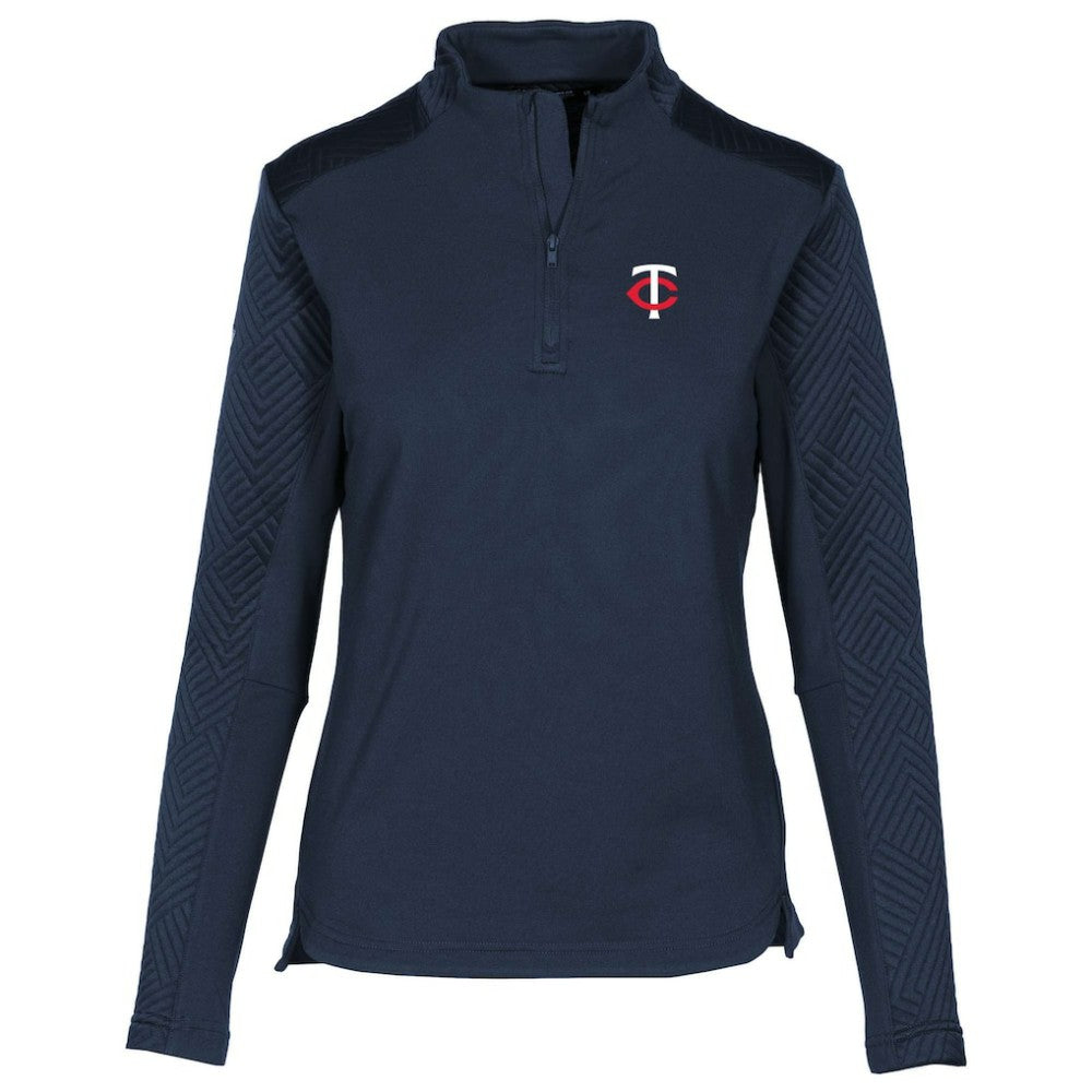 Minnesota Twins Levelwear Women's Daybreak Insignia Core Quarter-Zip Pullover Top Navy