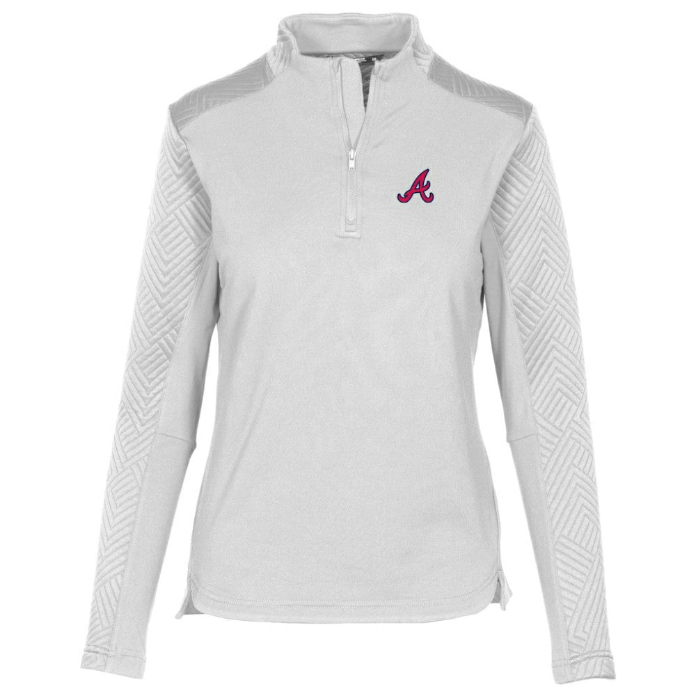 Atlanta Braves Levelwear Women's Daybreak Insignia 2.0 Quarter-Zip Pullover Top White
