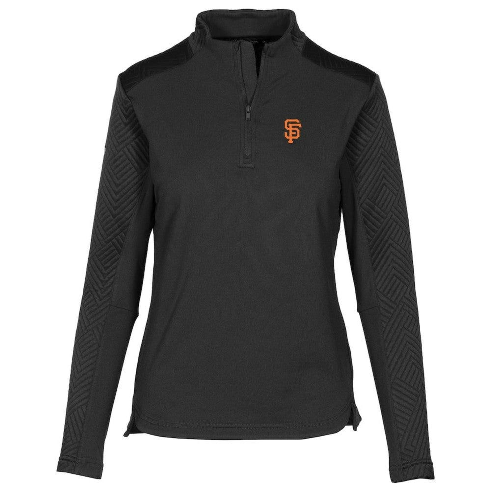 San Francisco Giants Levelwear Women's Daybreak Insignia 2.0 Quarter-Zip Pullover Top Black