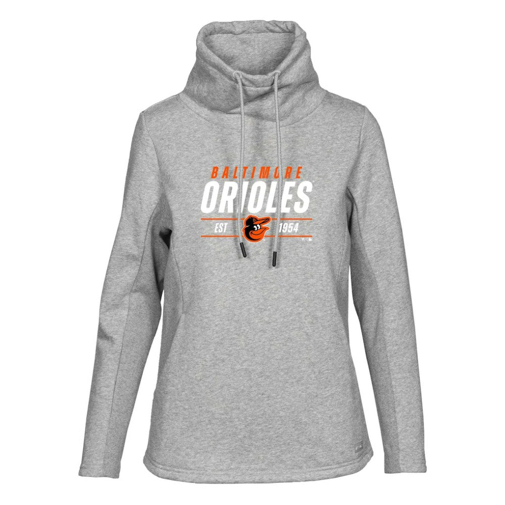 Baltimore Orioles Levelwear Women's Verve Loop Pullover Sweatshirt Heather Gray