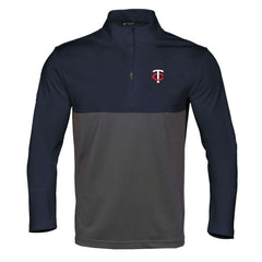 Minnesota Twins Levelwear Pursue Insignia Core Quarter-Zip Pullover Top Navy/Charcoal